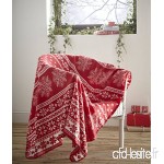 Fleece Blanket Alpine Red  Nordic Christmas Snowflake Theme Throw  120cm x 150cm - B01M7N6TRN